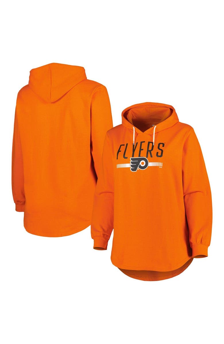 PROFILE Women's Heather Orange Philadelphia Flyers Plus Size Fleece Pullover Hoodie, Main, color, Heather Orange