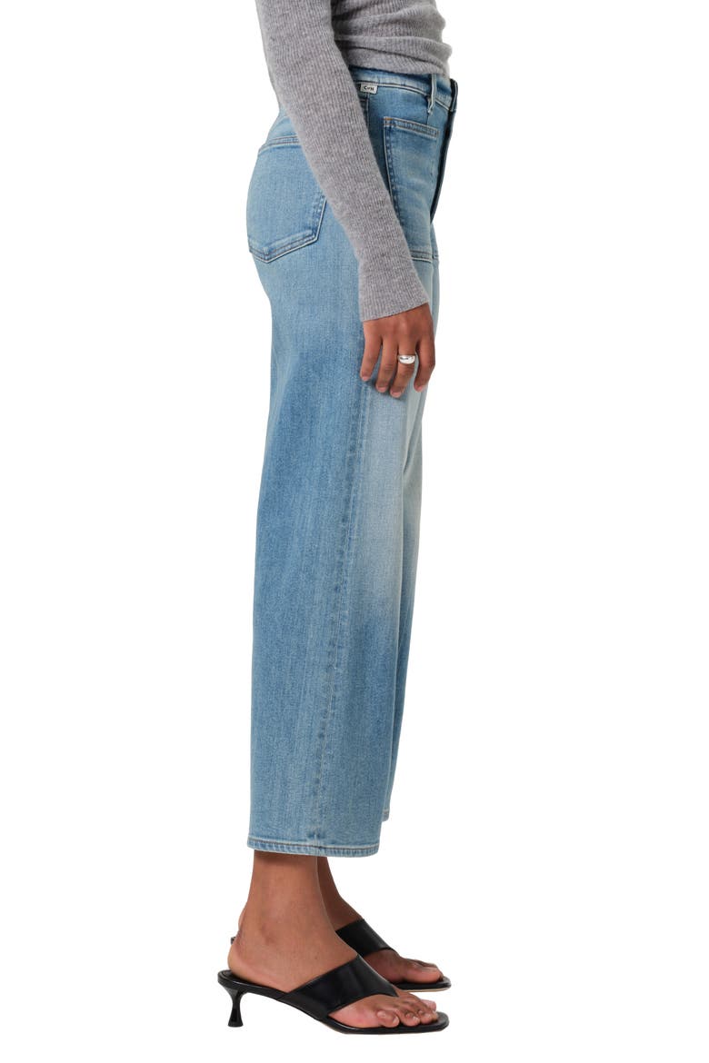 Lyra Exposed Button High Waist Crop Wide Leg Jeans, Alternate, color, SPLENDOR (MD INDIGO)