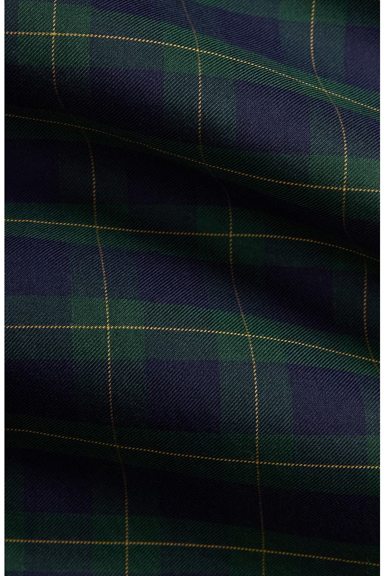 Classic Fit Plaid Cotton Twill Button-Up Shirt, Alternate, color, NAVY GREEN MULTI