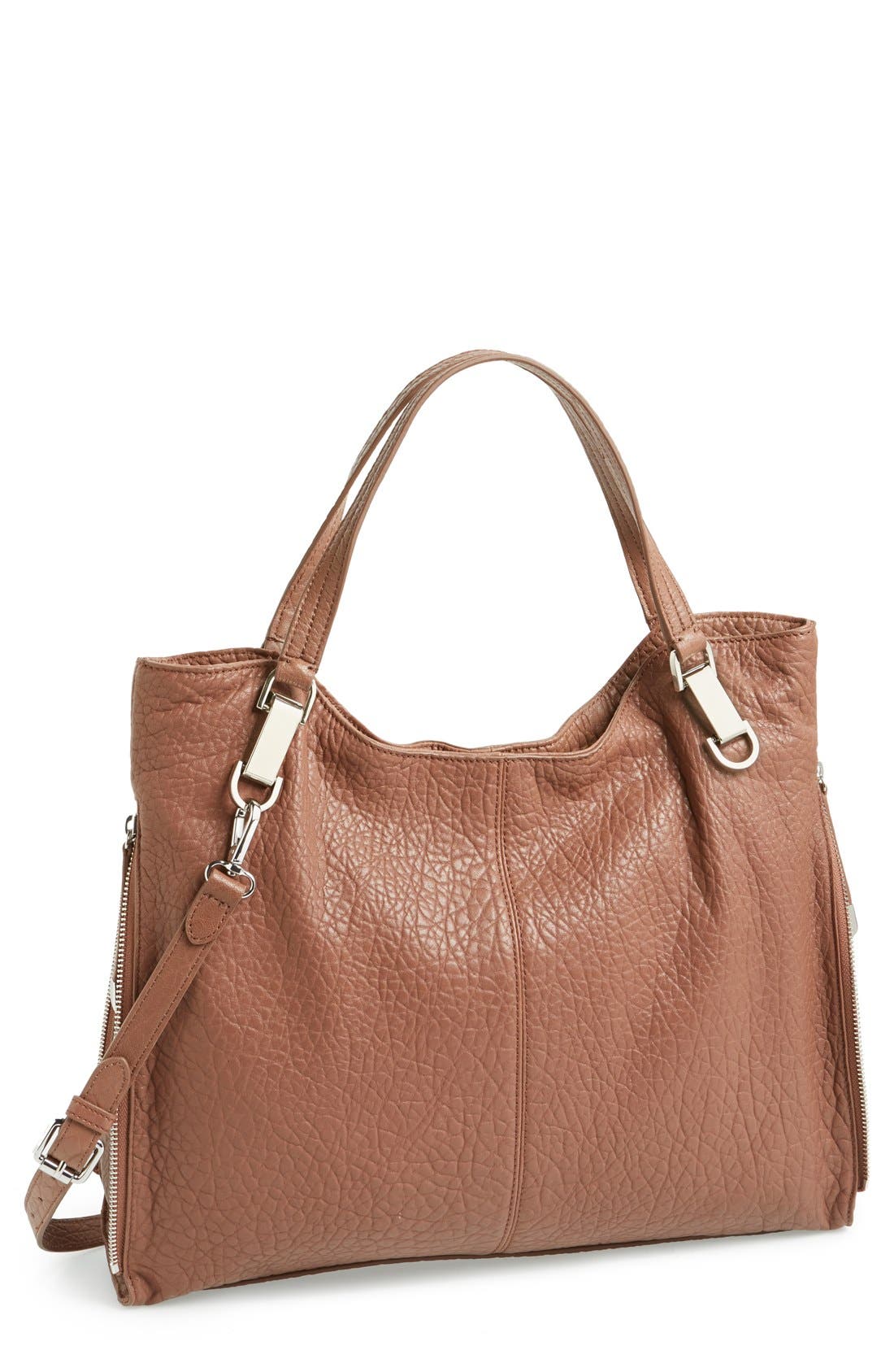 'Riley' Leather Tote, Main, color, COCOA