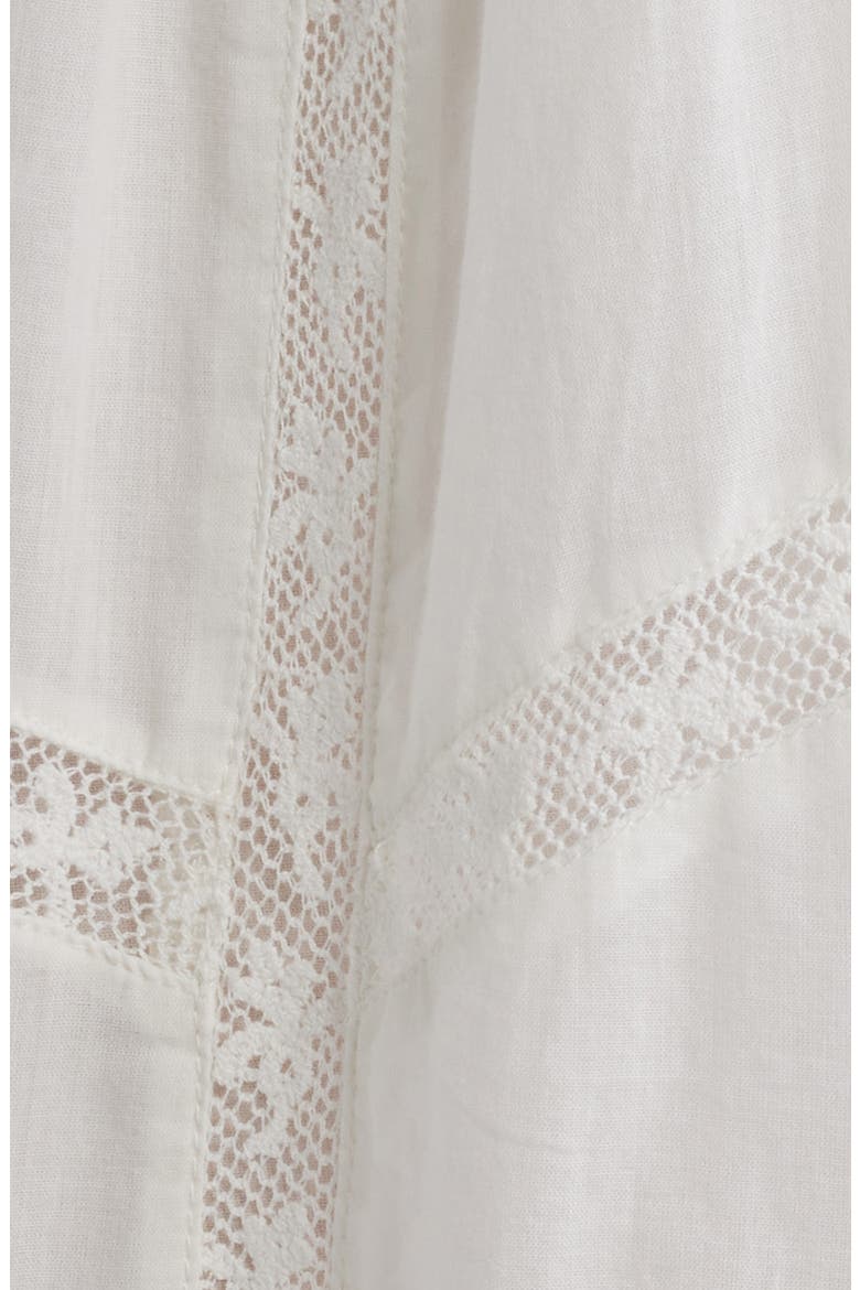 Esilda Lace Trim Cotton Dress, Alternate, color, TRUE WHITE