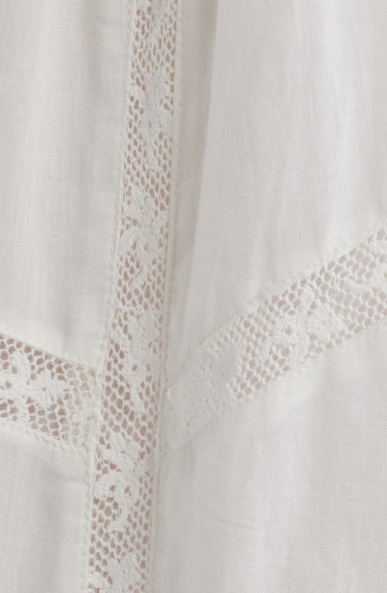 LoveShackFancy Esilda Lace Trim Cotton Dress, Alternate, color, True White