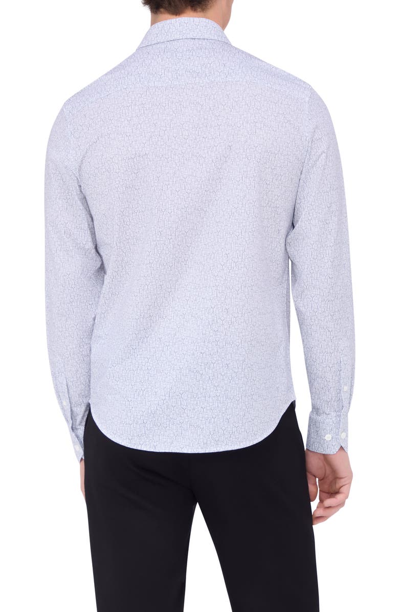 Bugatchi James OoohCotton<sup>®</sup> Barware Print Button-Up Shirt, Alternate, color, White