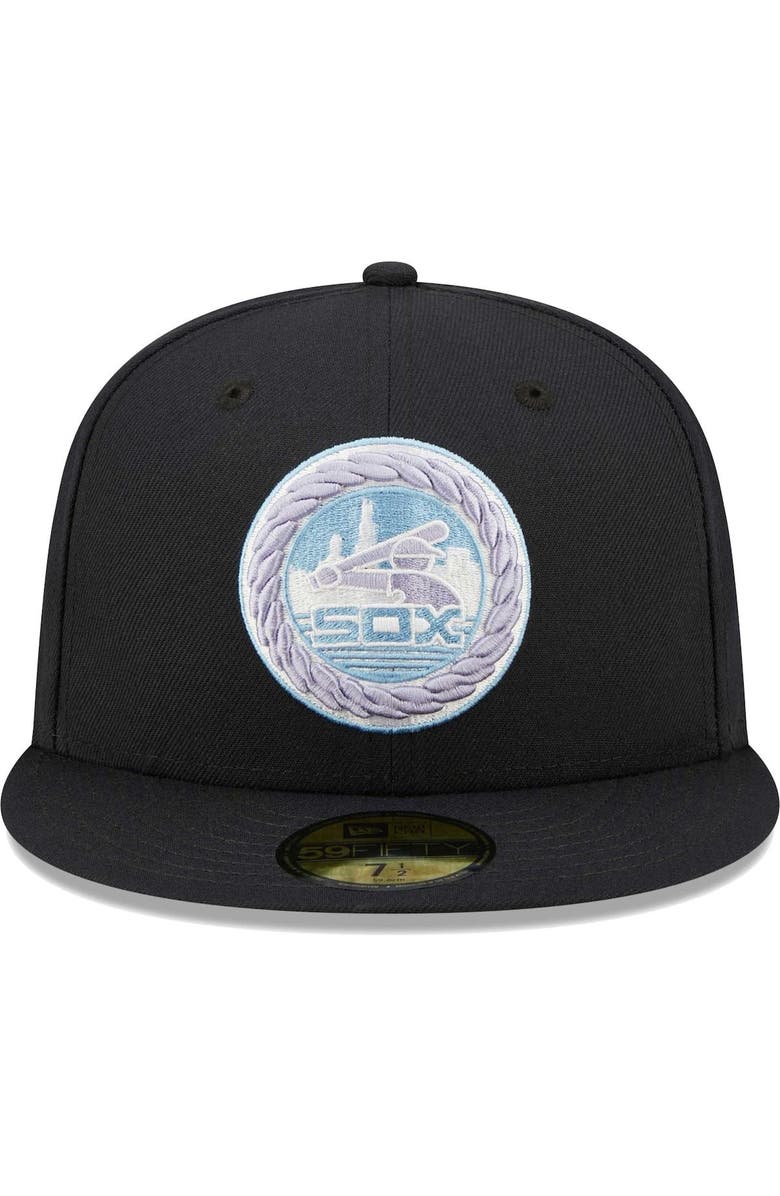 New Era Men's New Era Navy Chicago White Sox 50th Anniversary 1983 MLB All-Star Game Lavender Undervisor 59FIFTY Fitted Hat, Alternate, color, Navy