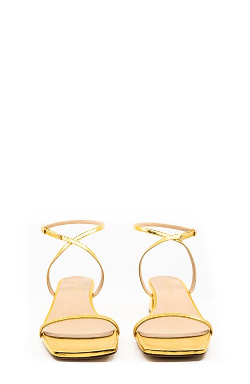 Andrea Gomez Brook Metallic Leather Sandals In Gold