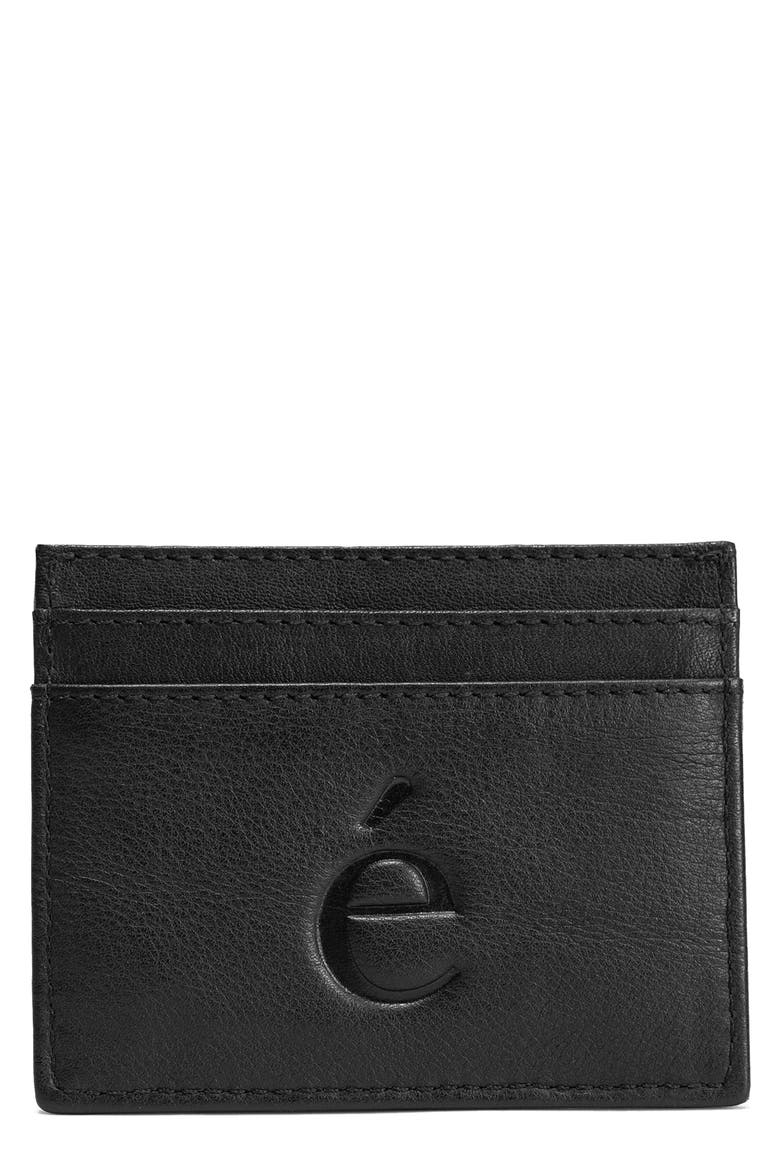 Denton Leather Card Case, Alternate, color, BLACK