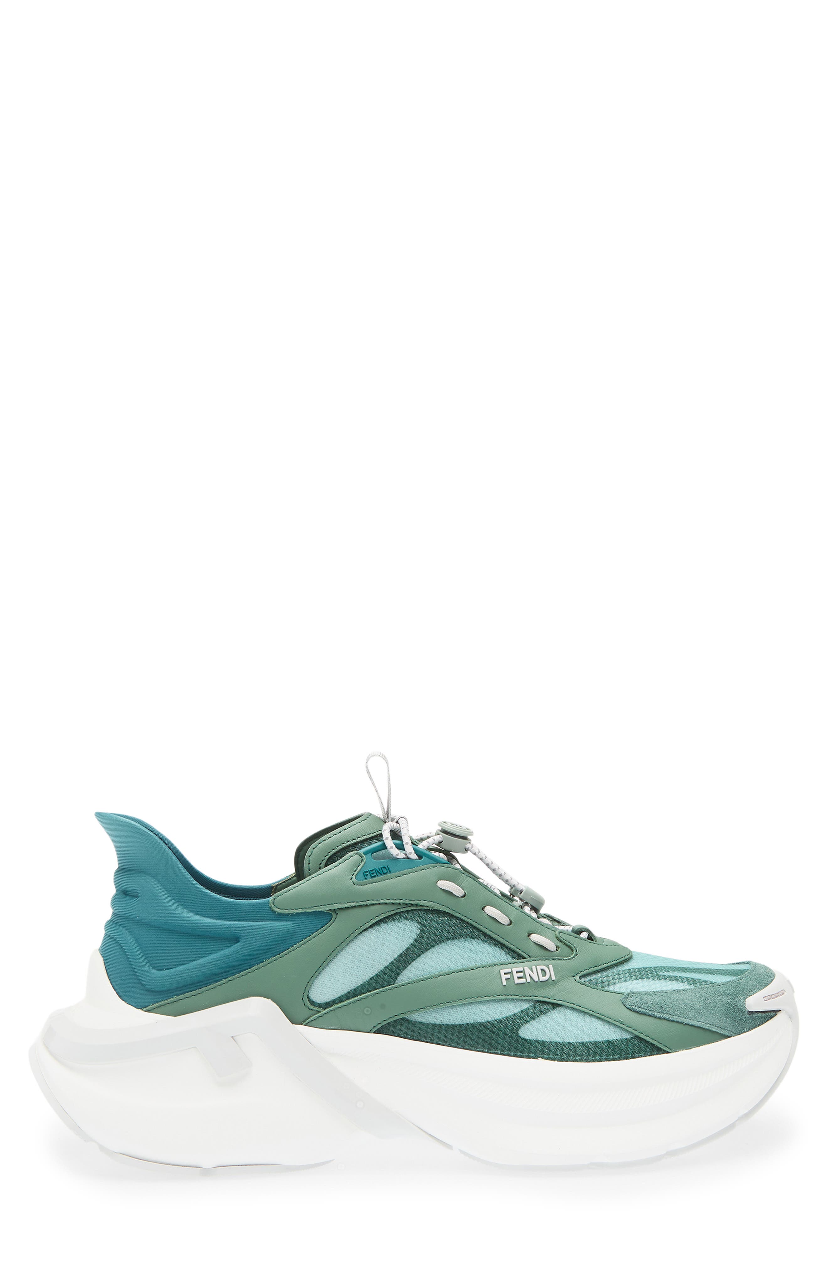 F-Light Mixed Media Sneaker, Alternate, color, OIL JUNGLE GREEN PINO