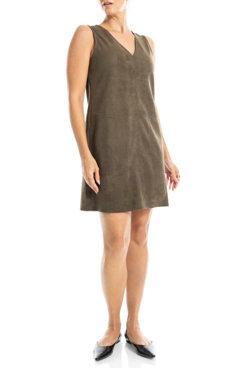 Sleeveless Faux Suede Dress