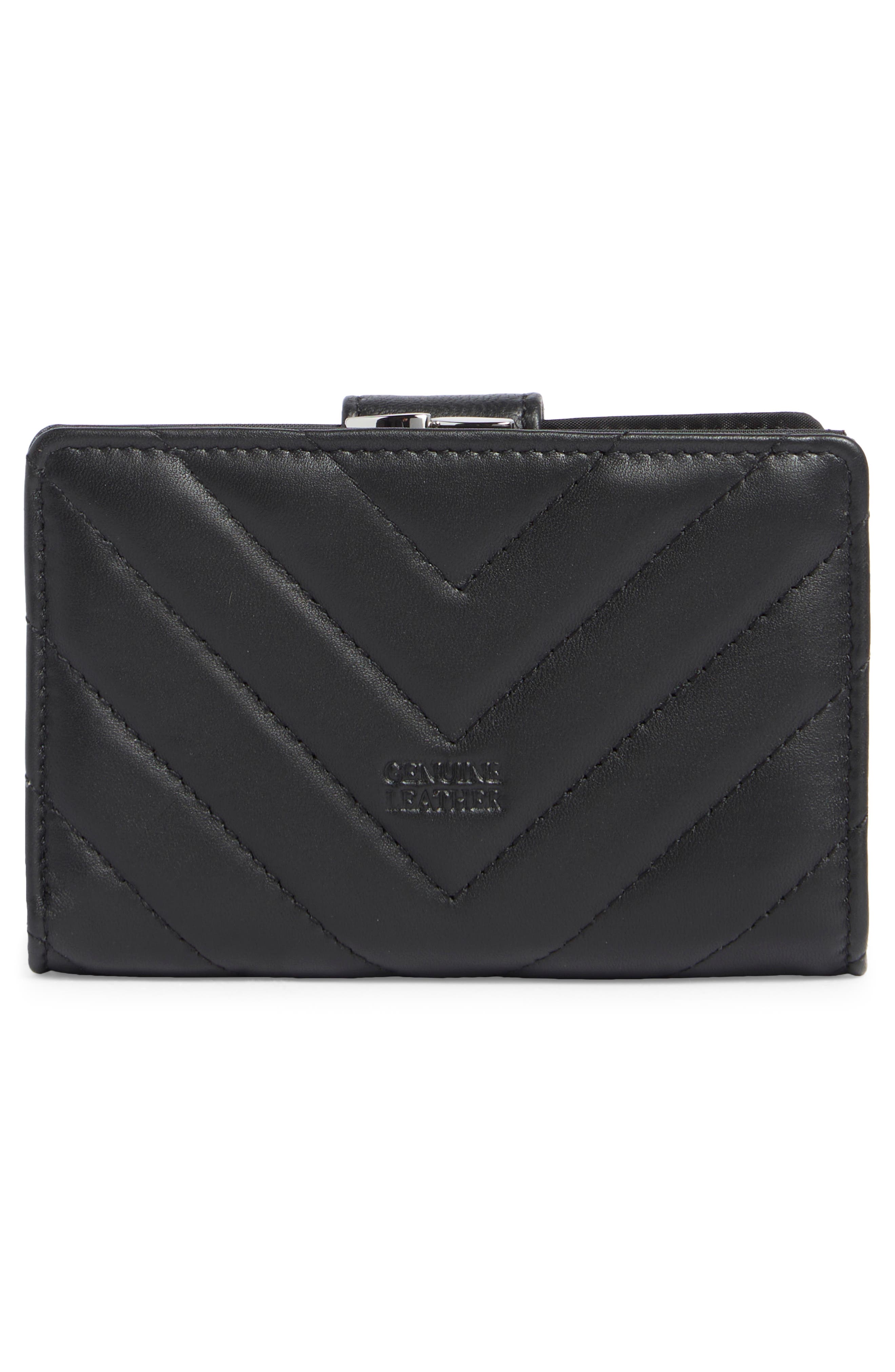 MUNDI SMALL LEATHER GOODS Quilted Card Holder, Alternate, color, Black