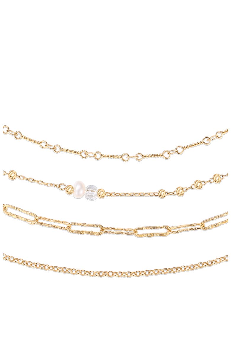 Aeolian Echo Necklace Set, Alternate, color, Gold