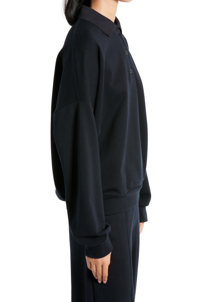 The Row Corzas Cotton Jersey Polo Top, Alternate, color,