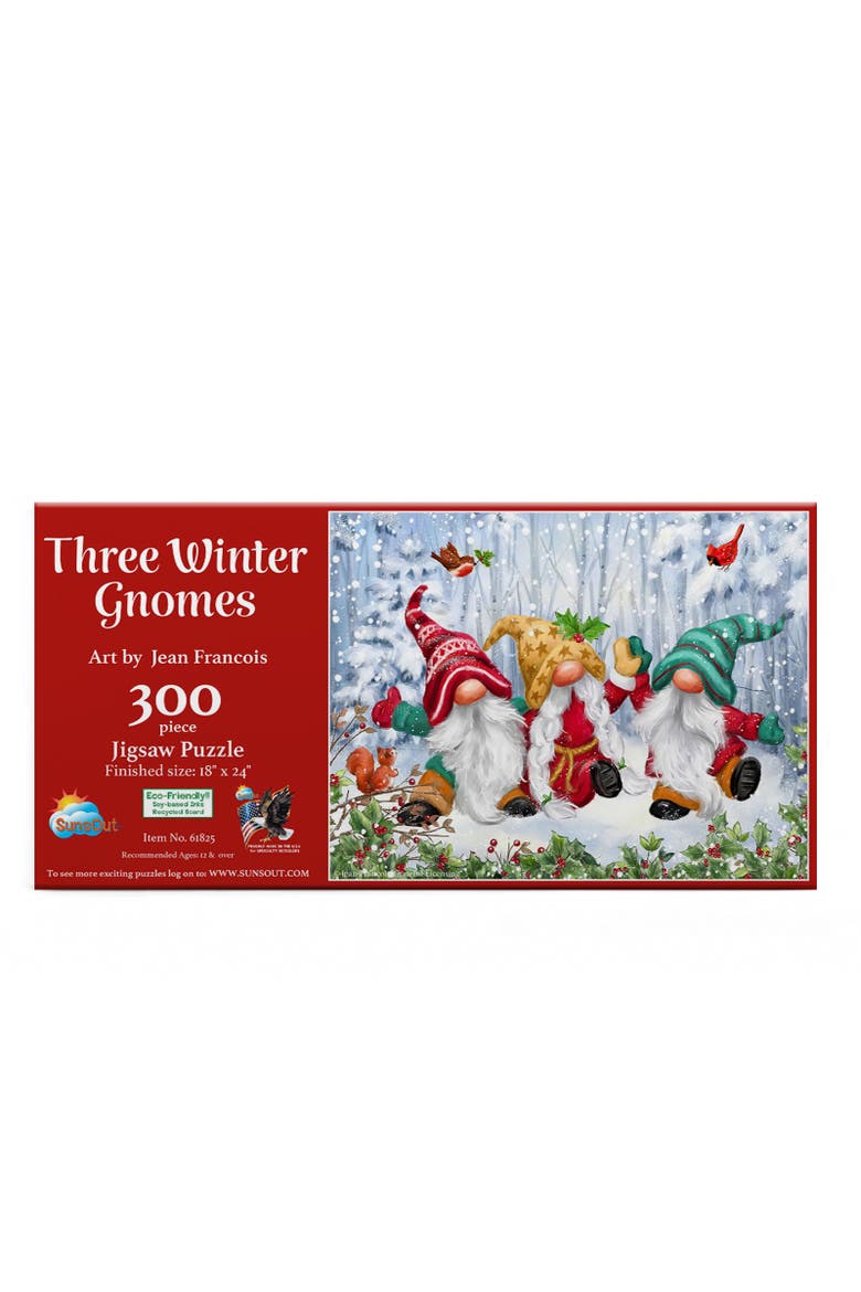 Three Winter Gnomes 300 piece Jigsaw Puzzle for Adults, Alternate, color, Multicolor