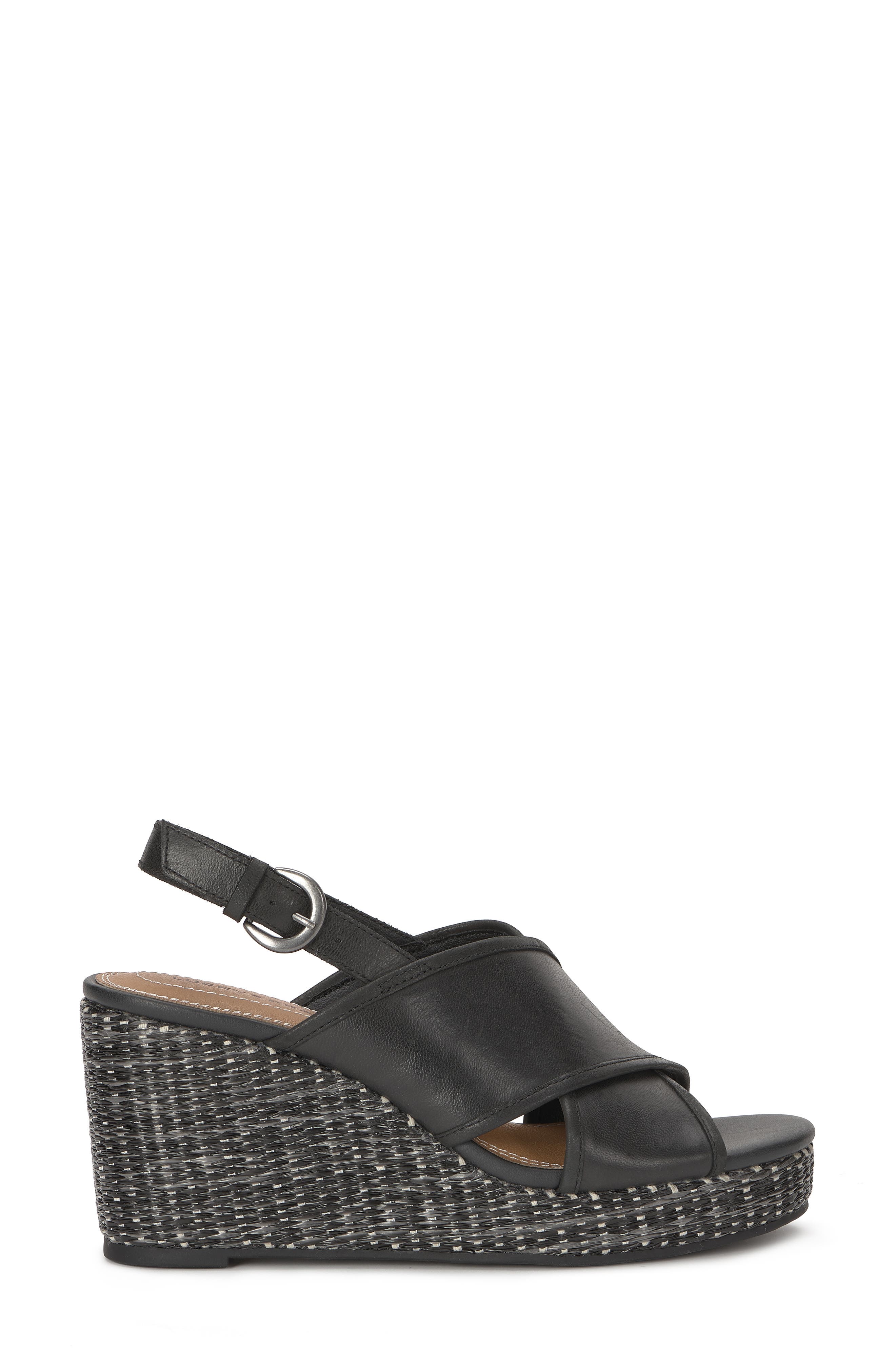 Lucky Brand Crissa Platform Wedge Espadrille Sandal, Alternate, color, Black