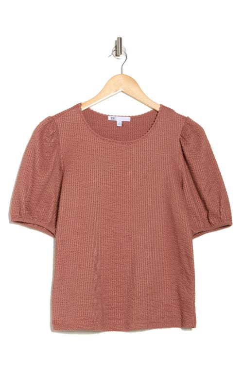 Daniel Rainn Rib Textured T-shirt In Washed Rouge