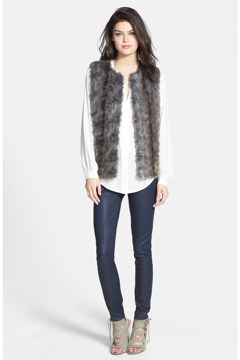 Faux Fur Vest (Nordstrom Exclusive), Alternate, color, GREY