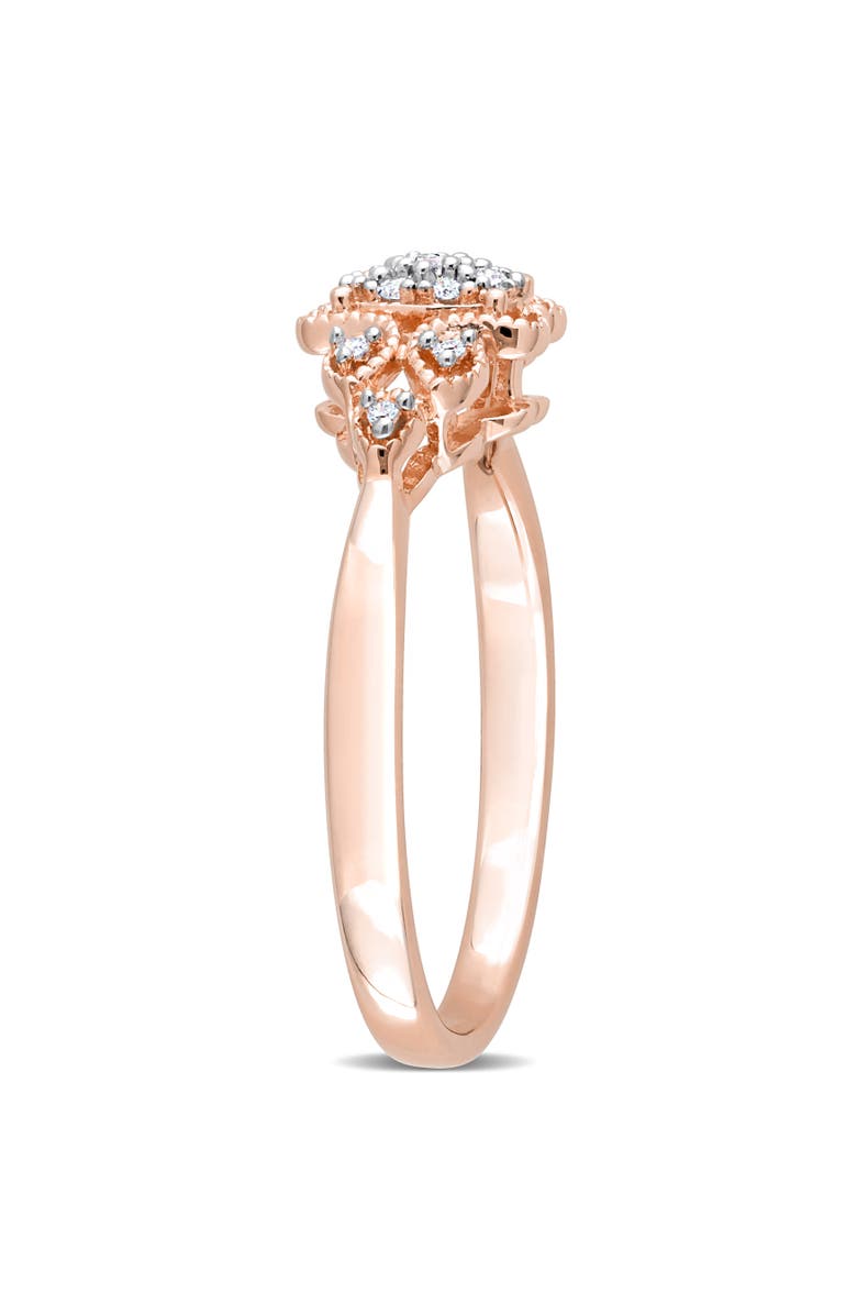 Julianna B. Diamond Milgrain Engagement Ring, Alternate, color, Rose-Plated Sterling Silver