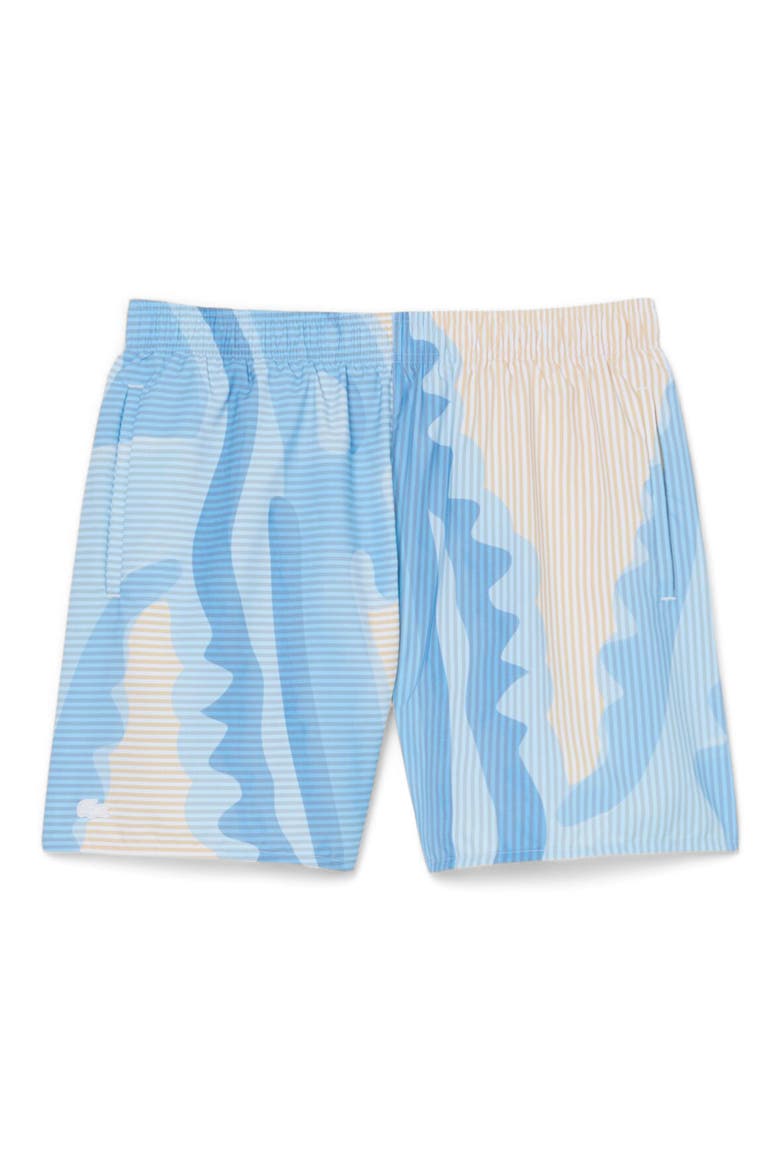 Print Swim Trunks, Alternate, color, WHITE/ MILLET