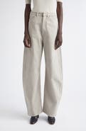 Lemaire High Waist Cotton Twill Barrel Leg Pants