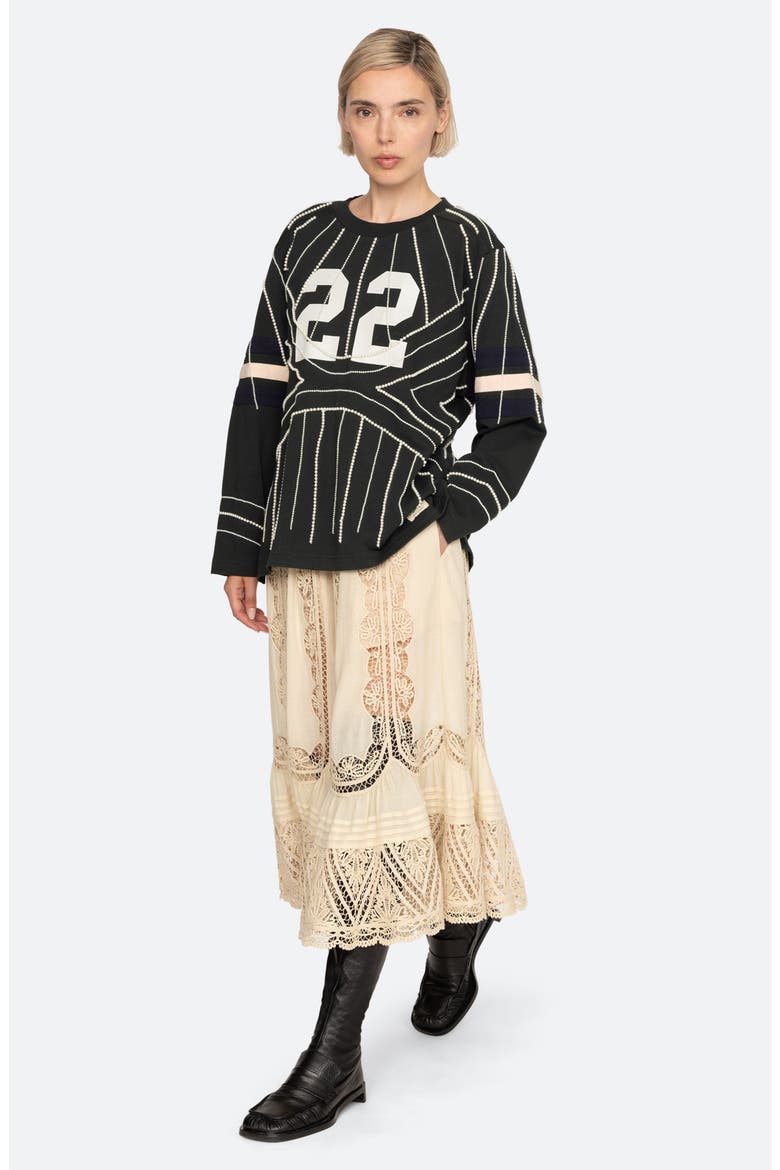Quinn Beaded Graphic Long Sleeve T-Shirt, Alternate, color, GREEN