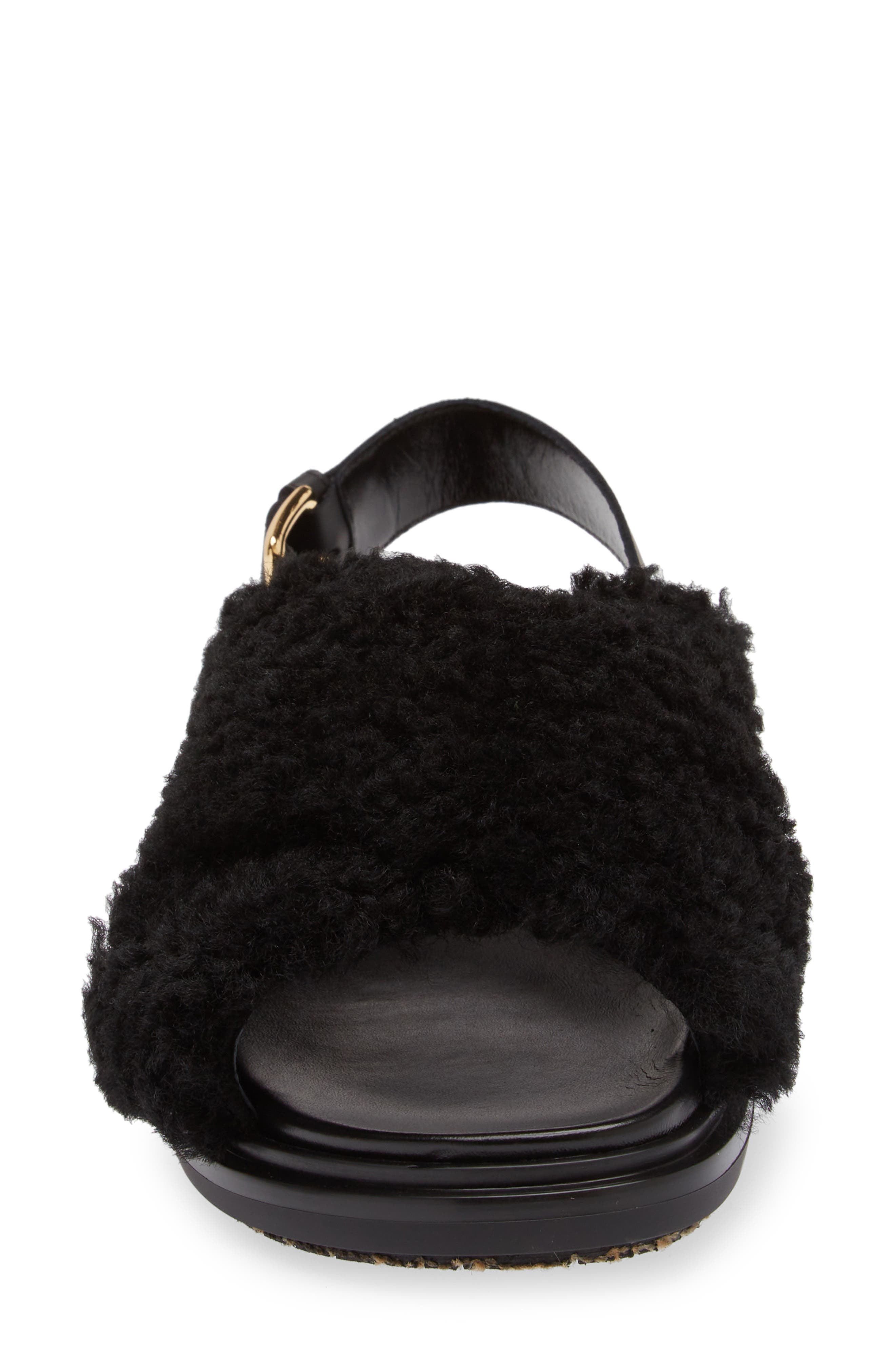 Marni Fussbett Genuine Shearling Sandal, Alternate, color, 