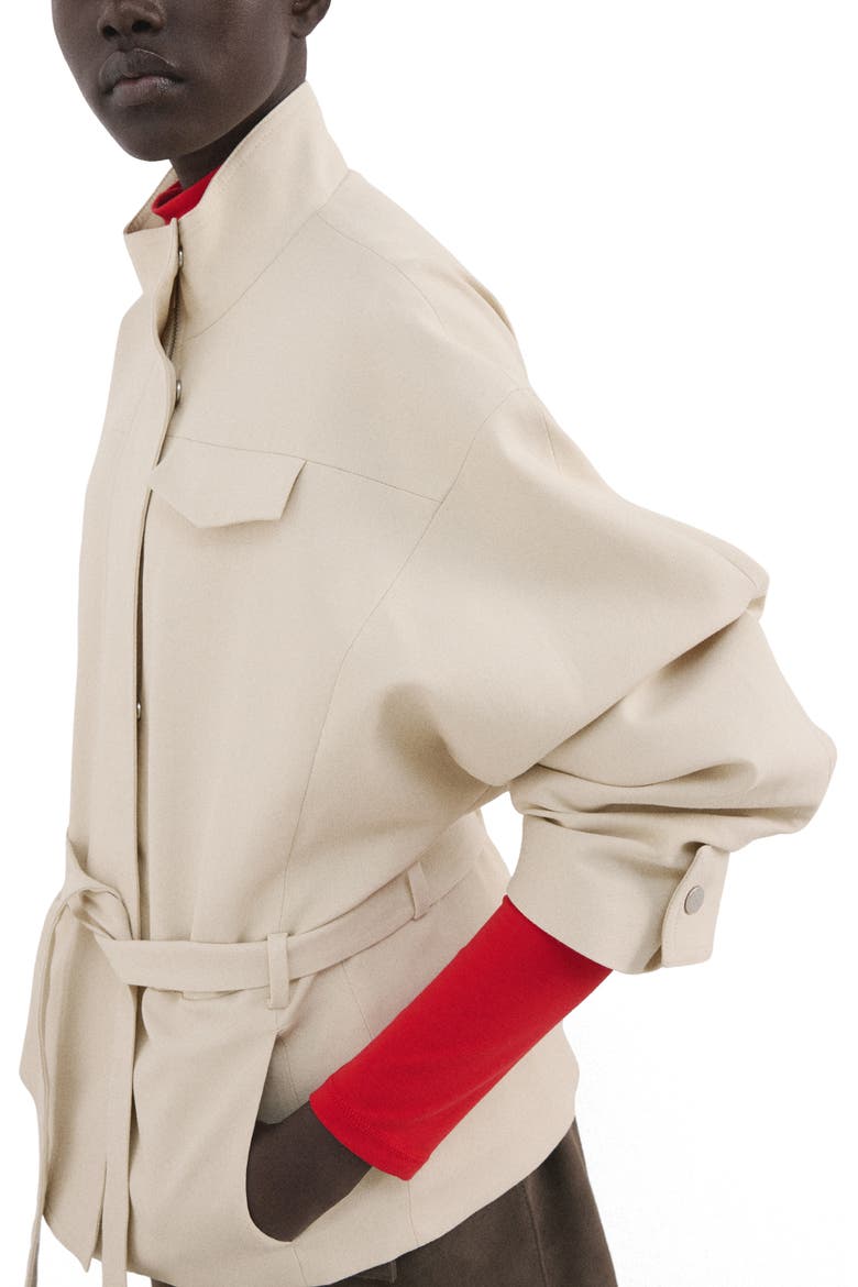 Belted Jacket, Main, color, BEIGE