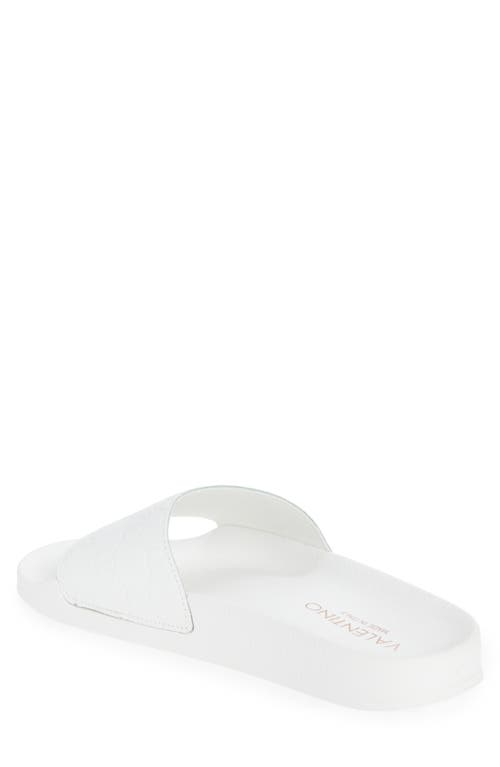 Valentino By Mario Valentino Eros Monogram Slide Sandal In White