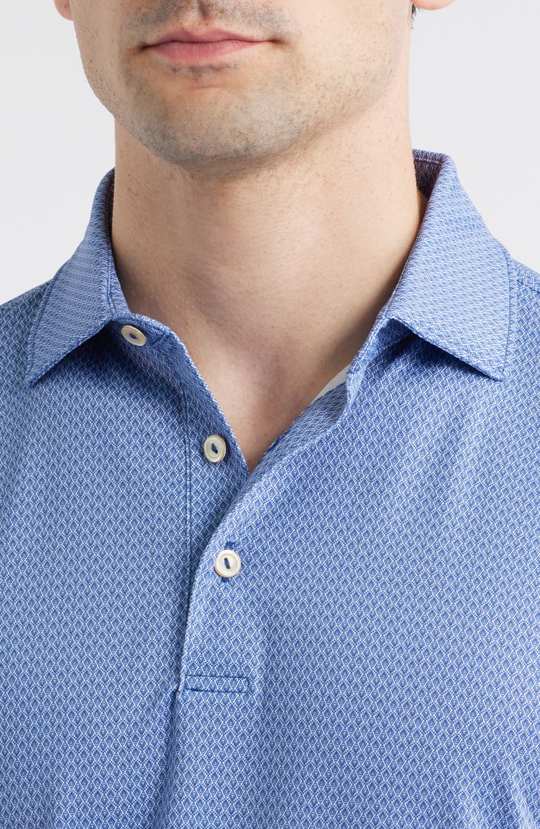Peter Millar Abbot Summer Comfort Performance Polo, Alternate, color, White/Blue