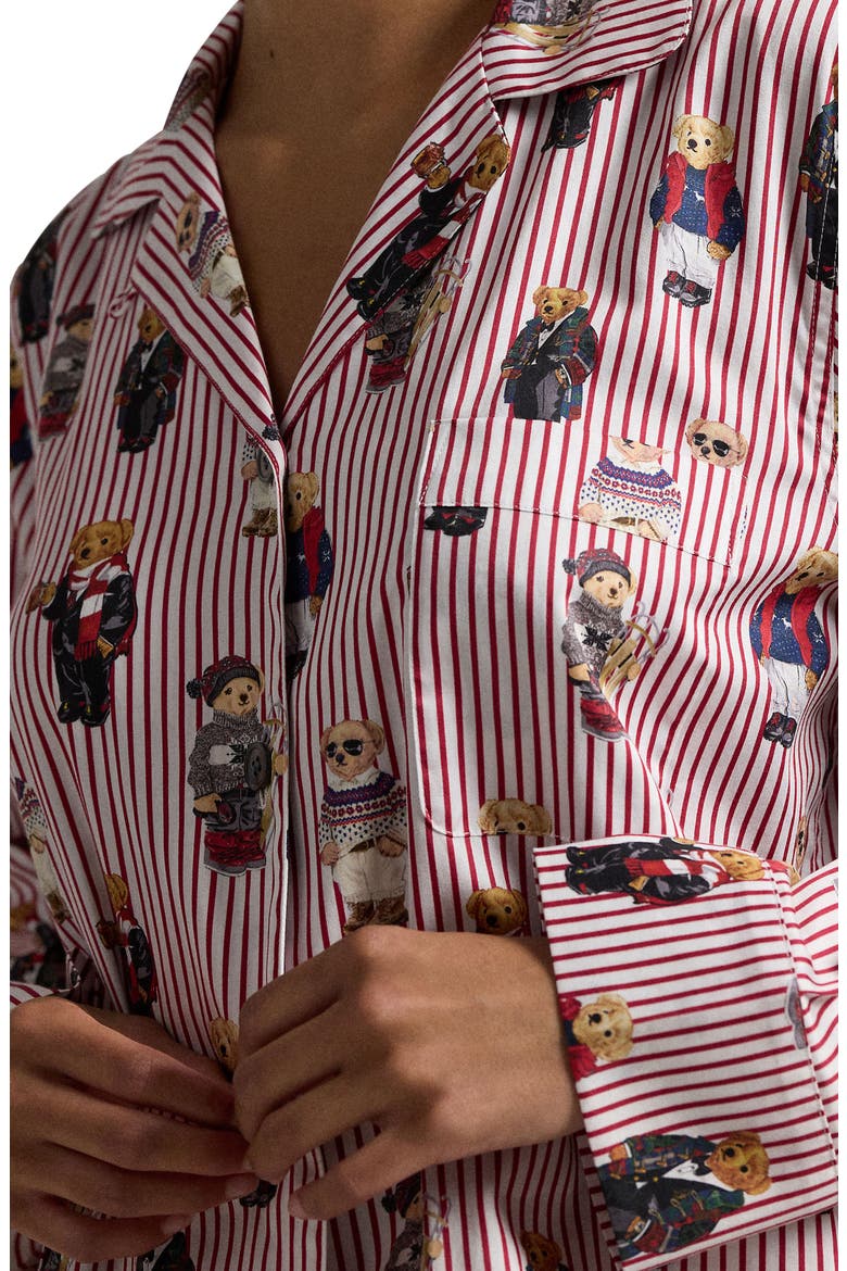 Madison Cotton Pajamas, Alternate, color, BEAR RED