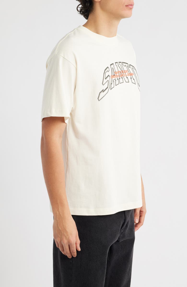 SANTO STUDIO Creative Arts Logo Cotton Graphic T-Shirt, Alternate, color, Cream