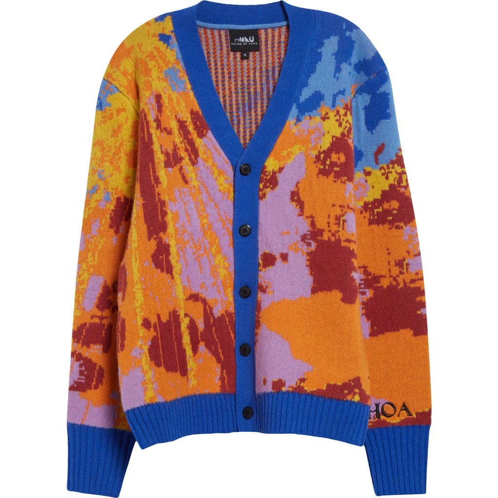 House Of Aama Sunray Wool Cardigan In Sunray-multi