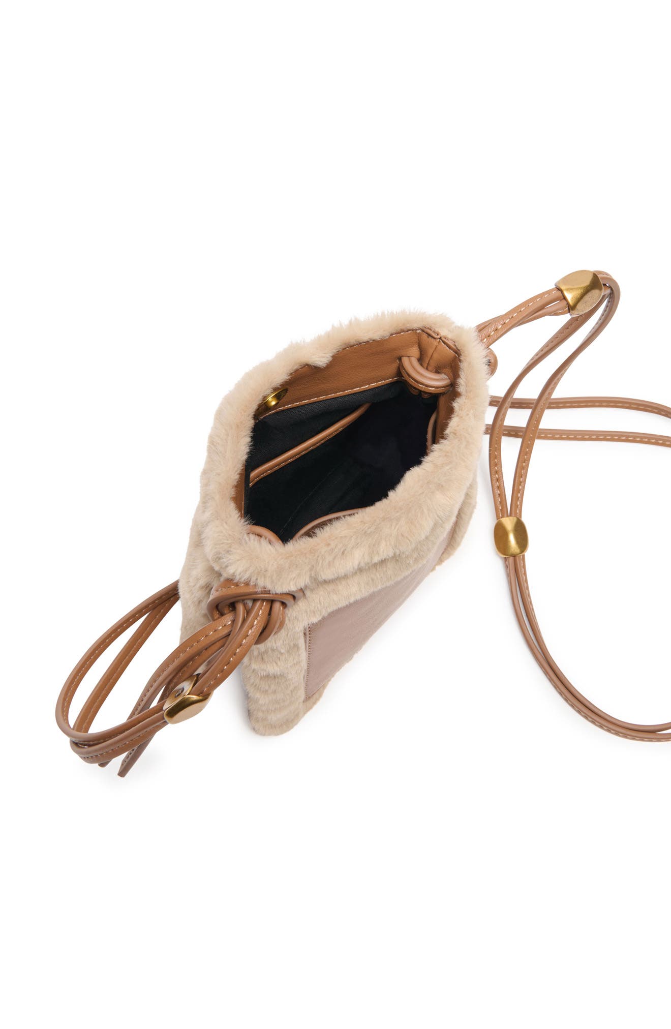 Lyrik Faux Fur Crossbody Bag, Alternate, color, MID BROWN