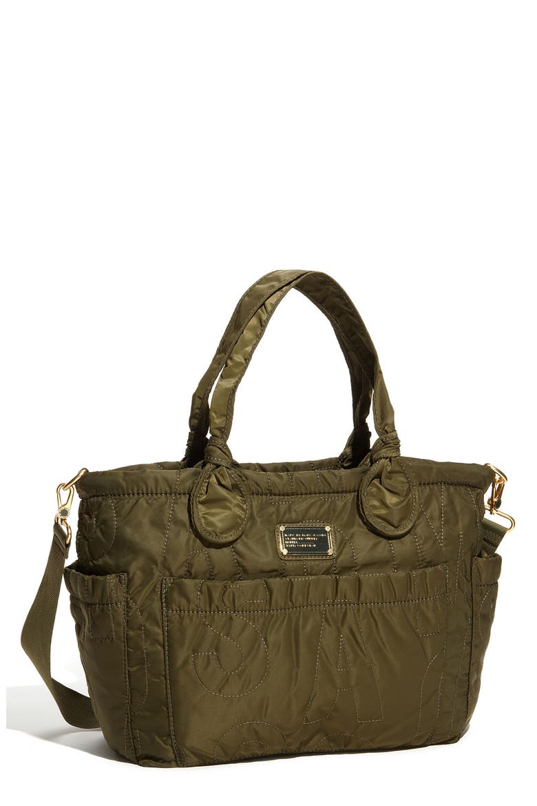 MARC BY MARC JACOBS 'Pretty Nylon Eliz-A-Baby' Diaper Bag, Main, color, MOSS