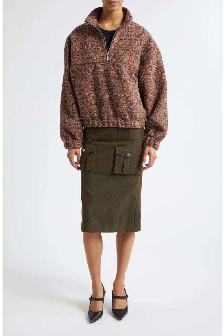 Flecked Half Zip Sweater, Alternate, color, VARIEDNESS