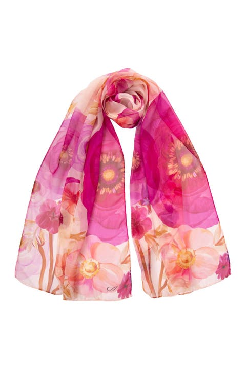 Campo de' Fiori - Long Sheer Silk Scarf for Women