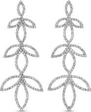 EYE CANDY LOS ANGELES Amelia Crystal Leaf Drop Earrings