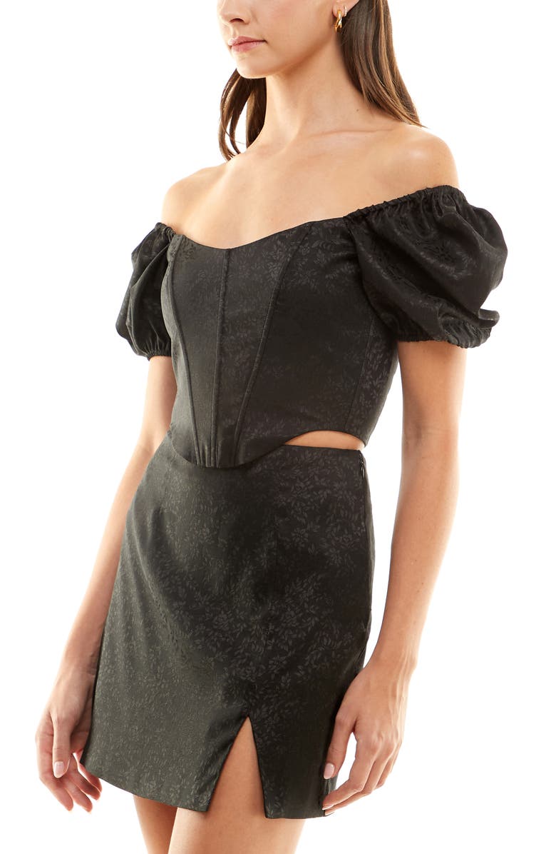 WAYF x Jourdan Sloane Emma Puff Sleeve Corset Top, Alternate, color, 