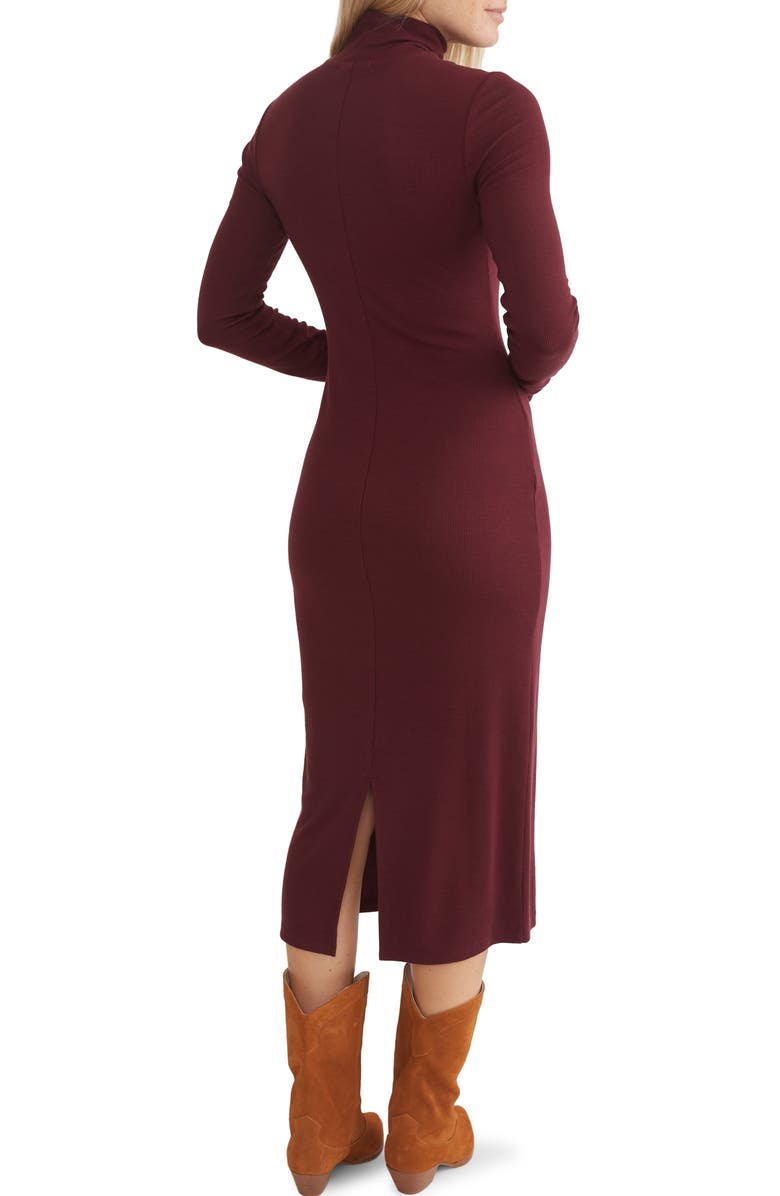 Marine Layer Lexi Rib Long Sleeve Turtleneck Dress, Alternate, color, 