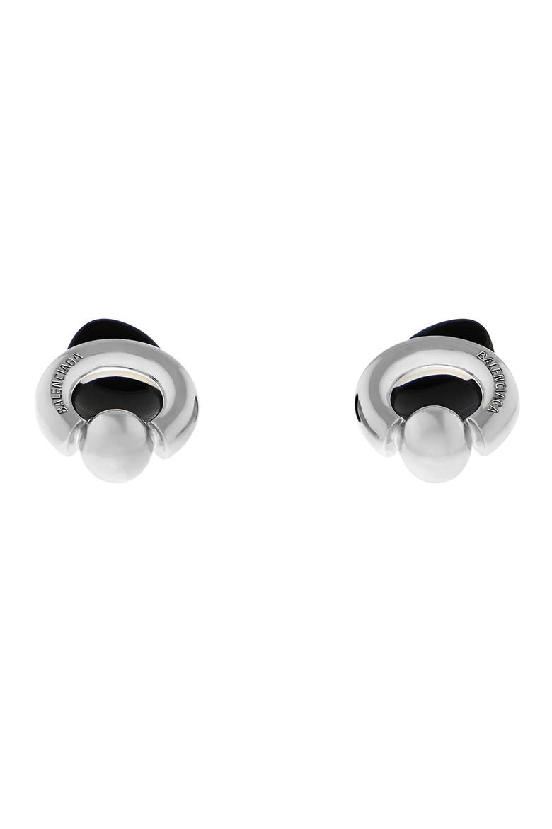 Berlin Earrings, Main, color, SHINY SILVER/ BLACK