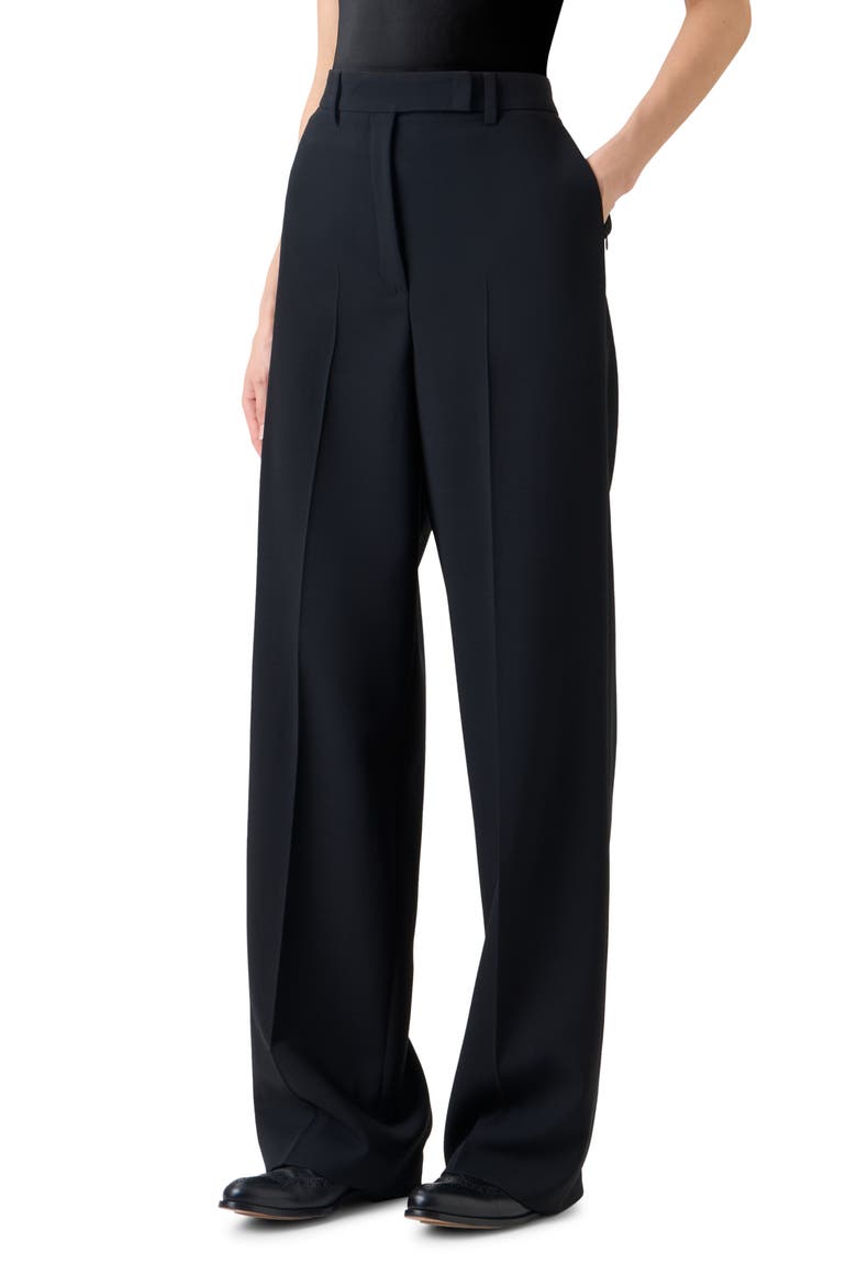 Forest Wool Blend Straight Leg Pants, Alternate, color, BLACK