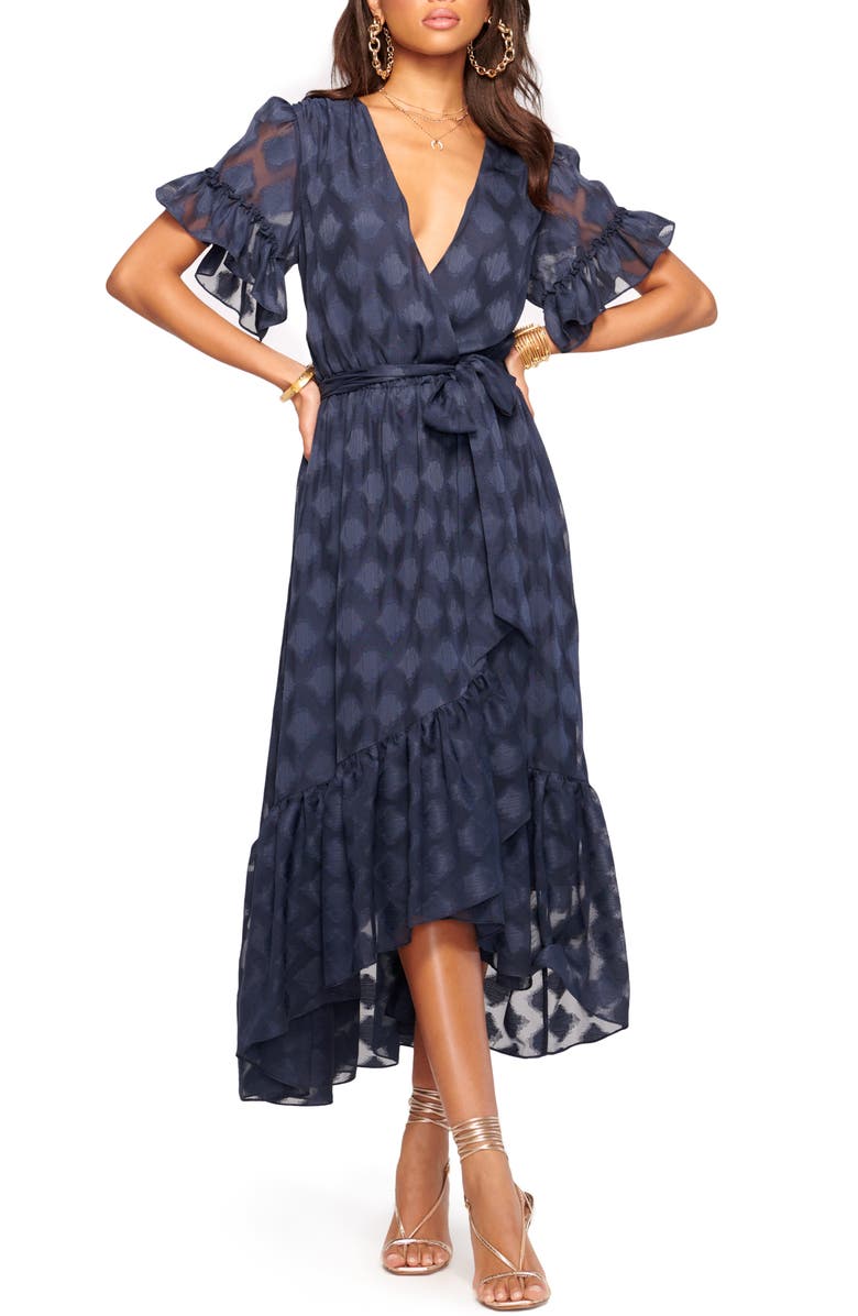 Ramy Brook Asya Wrap Front Jacquard Dress, Main, color,