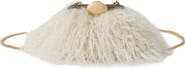 AIMEE Full Circle Mini Frame Chain Shearling & Leather Crossbody Bag