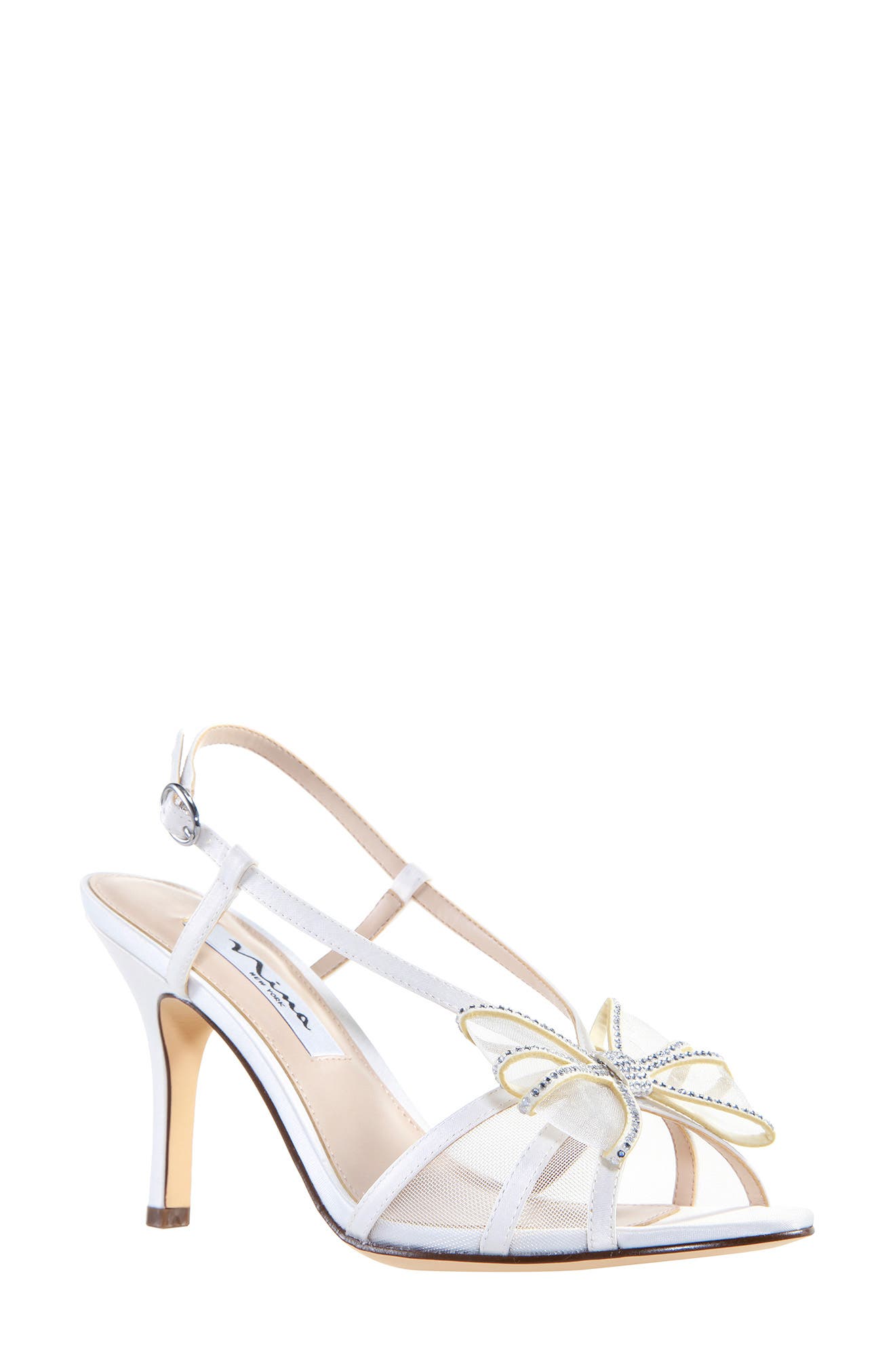 Valecia Sandal, Main, color, IVORY CRYSTAL SATIN