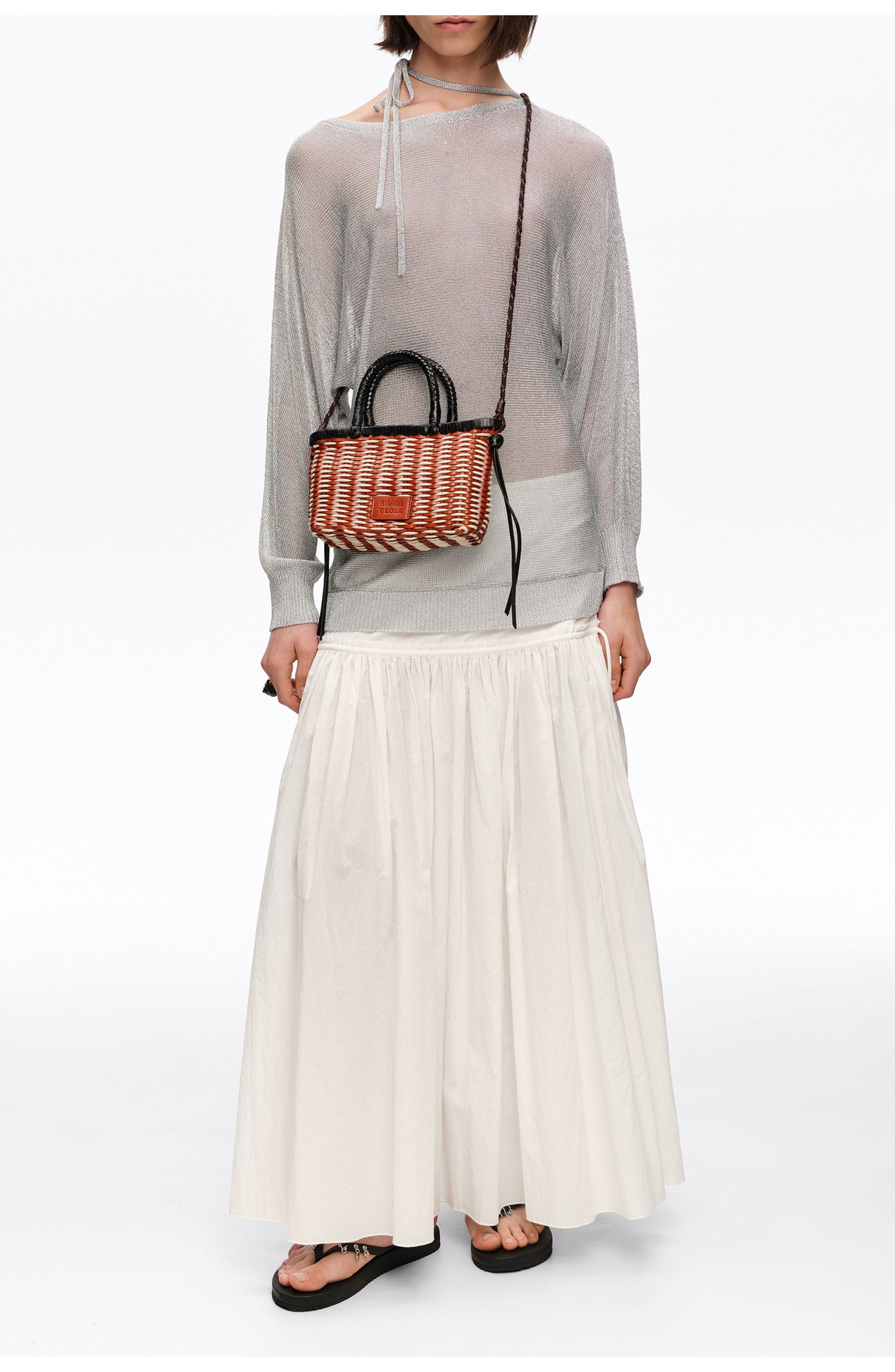 Plaited Leather XS Bag, Alternate, color, TAN