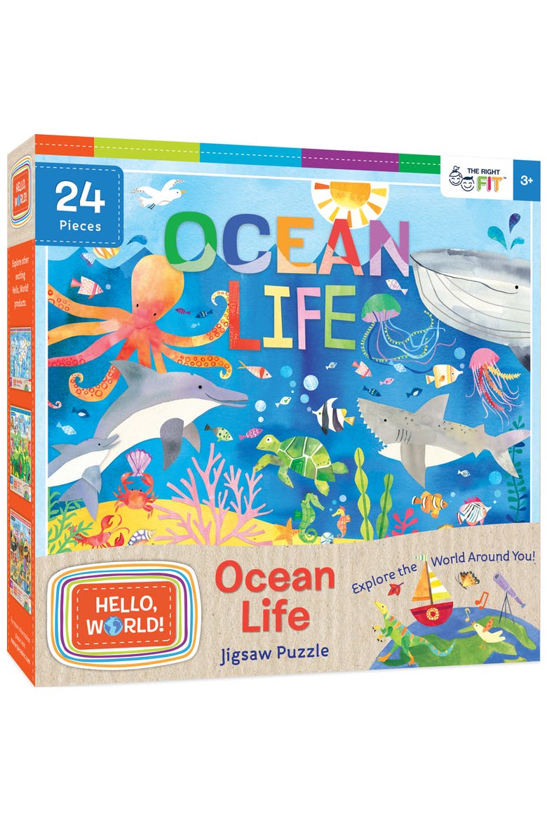 Hello, World! Ocean Life 24 Piece Puzzle, Main, color, Multicolor