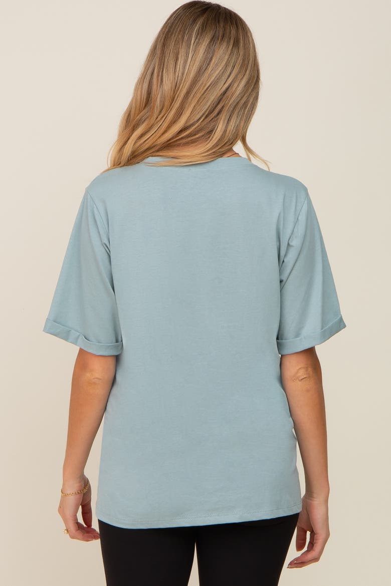 Oversized Pocket Front Short Sleeve Top, Alternate, color, Mint Green