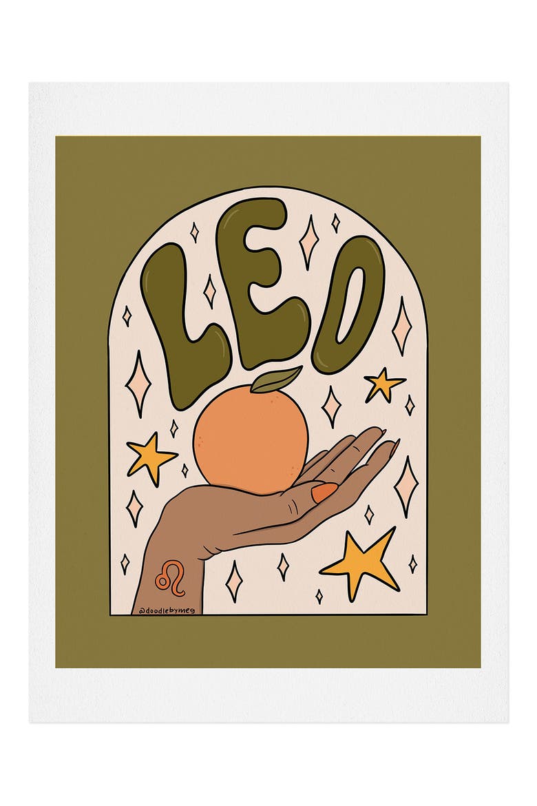 Leo Grapefruit Unframed Wall Art, Main, color, NO FRAME 11X14