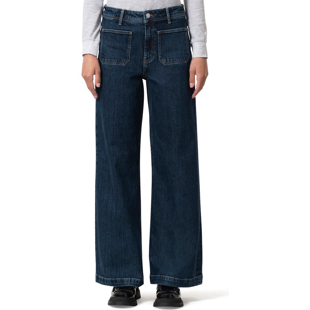 Mavi Jeans Paloma Marine Patch Pocket High Waist Wide Leg Jeans