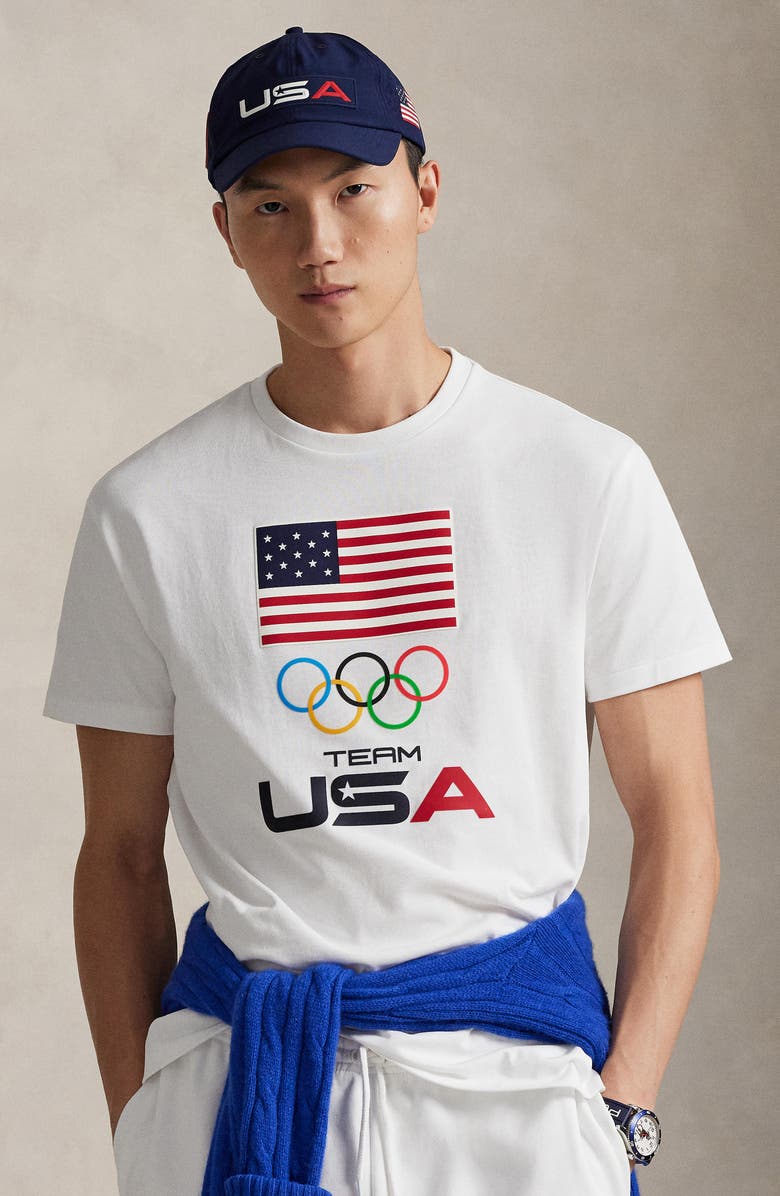 Polo Ralph Lauren Team USA Jersey Graphic T-Shirt, Alternate, color, White