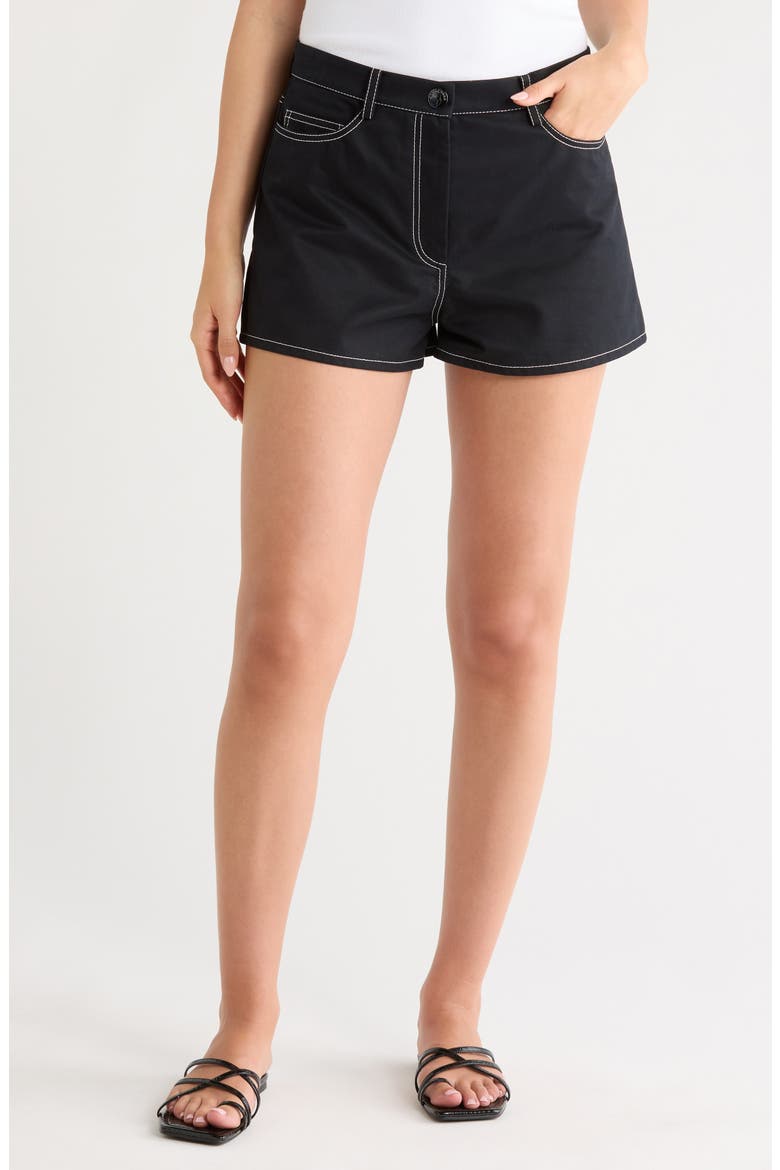 Denim Shorts, Main, color, BLACK