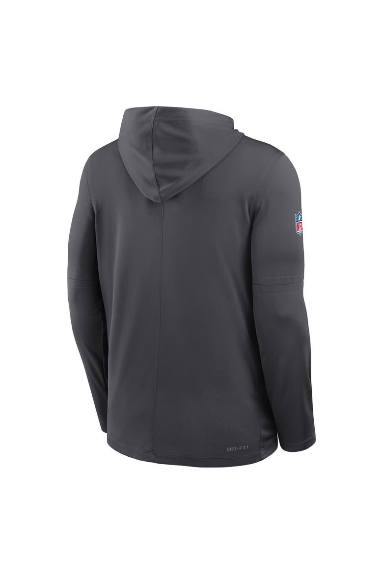 Men's Nike Anthracite Dallas Cowboys Sideline Pure Fury Performance Long Sleeve Hoodie T-Shirt, Alternate, color, Anthracite